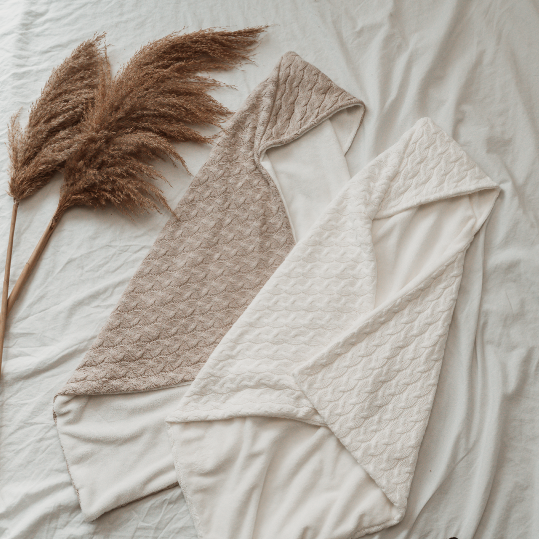 Cable Knit Baby Swaddle – Ecru