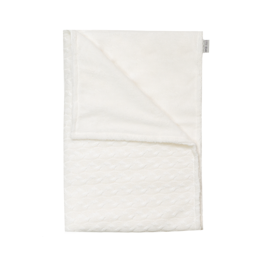 Knitted & Bamboo Cotton Blanket – Ecru