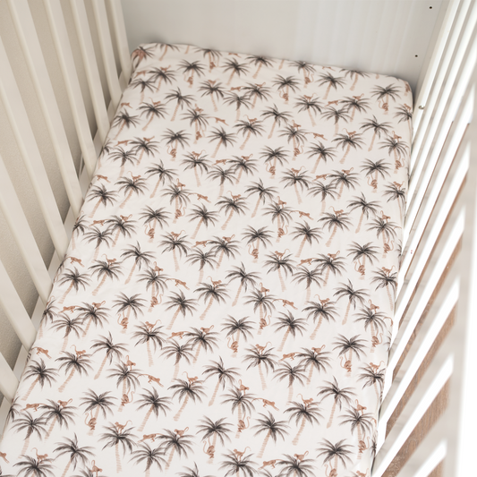 Fitted Sheet – Palms & Monkey