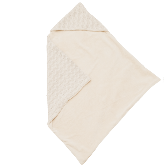 Baby Swaddle Blanket – Cable Knit & Bamboo Cotton Sand