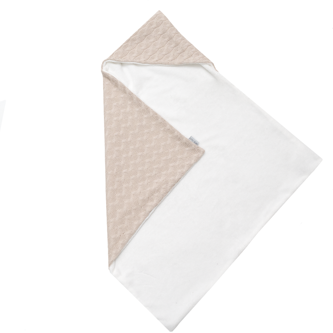 Cable Knit & Bamboo Cotton Baby Swaddle – Ecru